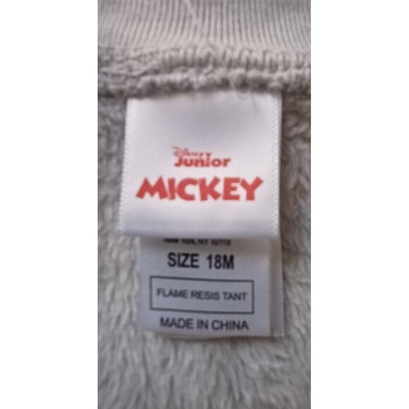 Disney Mickey Mouse 1 Piece PJs 18M Toddler Unisex‎ Cozy Comfy Fuzzy - Picture 3 of 5